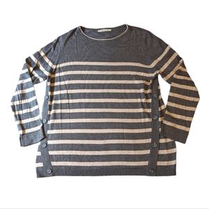 Betty Barclay grey/cream striped knitted top XL